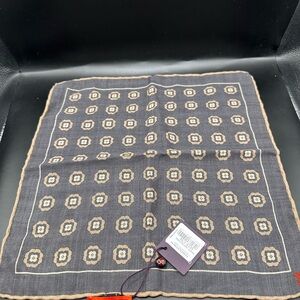 ISAIA Gray and Tan Patterned Wool Square